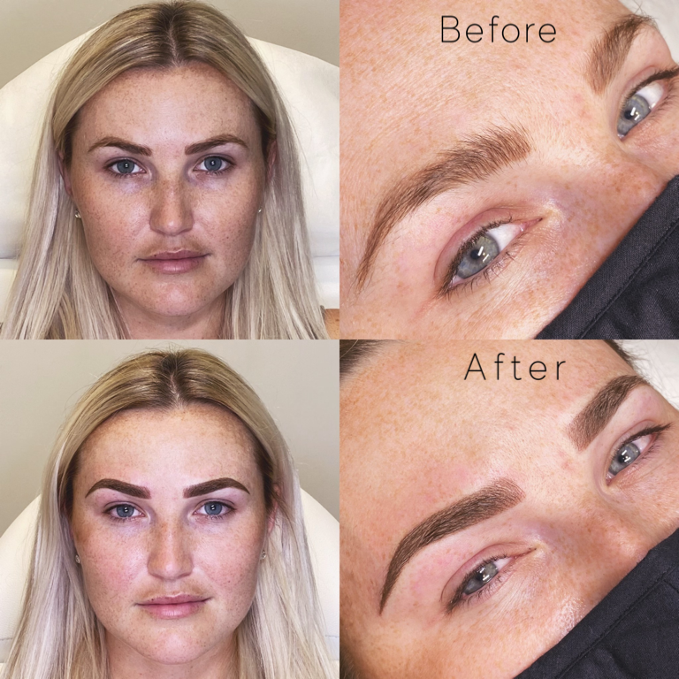 Ombré Powder Brow Touch up- Previous Microblading Client
